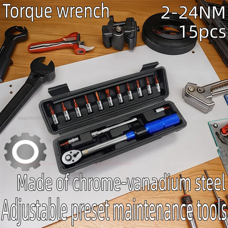 

High Precision Torque Wrench 2-24Nm Adjustable Ratchet Wrench 1/4 Inch Quick-Release Tool for Automotive Repair and DIY Projects