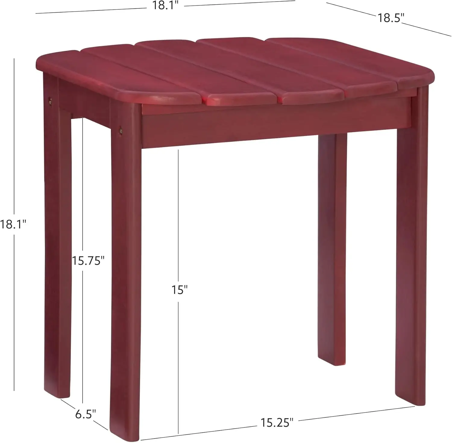 

Adirondack End, Красный стол, 18,11 х 18,5 х 18,11