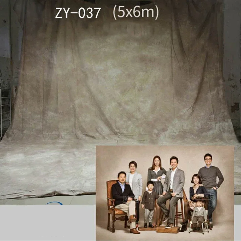 Powerwin 5x6M 16x19ft Large Muslin Fabric Photography Backdrop Pro Dyed Vintage Family Background Photo Studio Wedding Customize