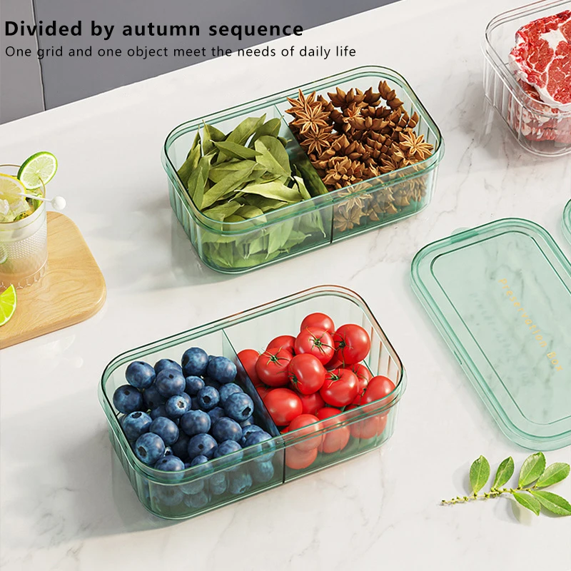 

Rectangular Sealed Storage Box Fresh Keep Food Containers Fridge Organizer Fruit Meat Freezing Sealing Box Kitchen Storage Case