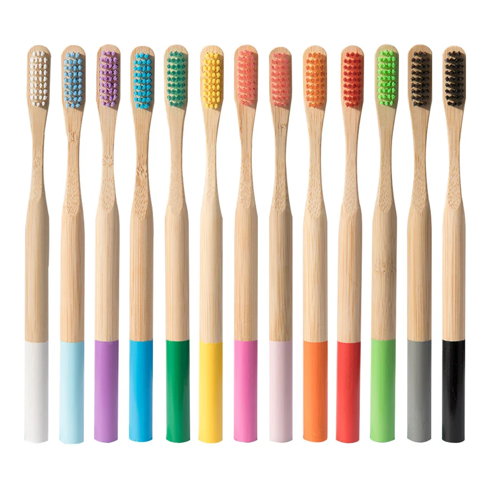 

4Pcs Eco Friendly Bamboo Toothbrush Biodegradable Soft Bristle Ergonomic Anti Slip Handle Comfortable Oral Care Travel Use