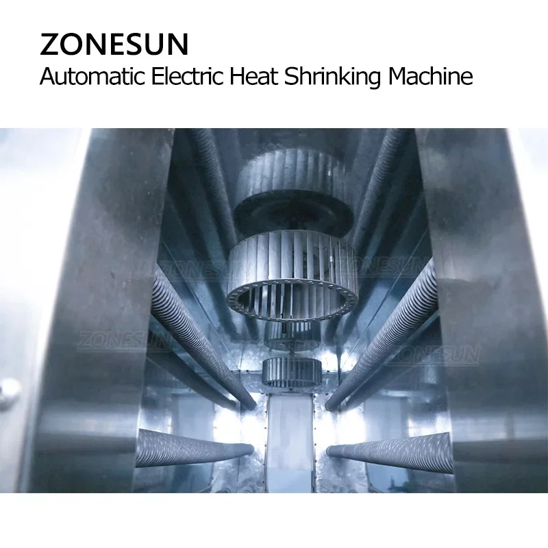 ZONESUN Glass Plastic Bottle Label Heat Shrinking Machine POF PP PVC Film Strapping Machine Packing Machine ZS-SX403