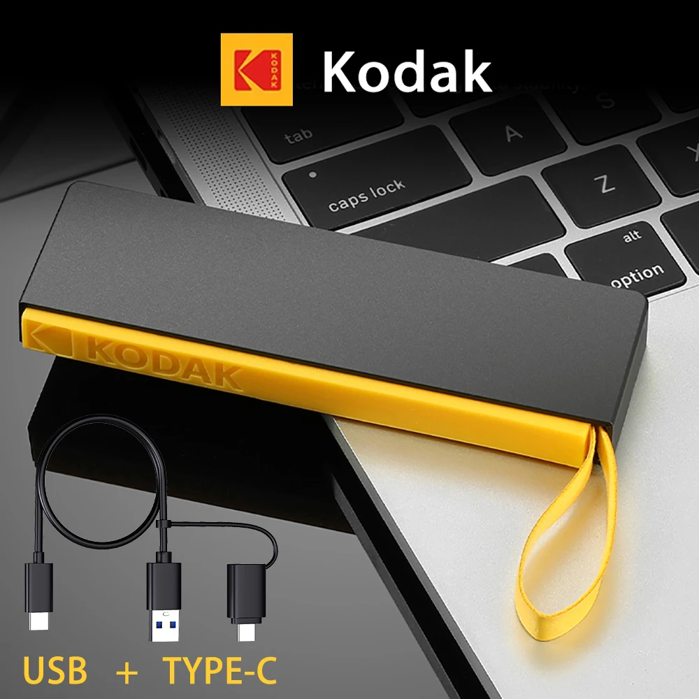 

KODAK Portable SSD External Hard Drive 2TB 1TB 512GB 256GB Flash USB3.2 Type-C Mini PSSD for Laptop Desktop Smartphones