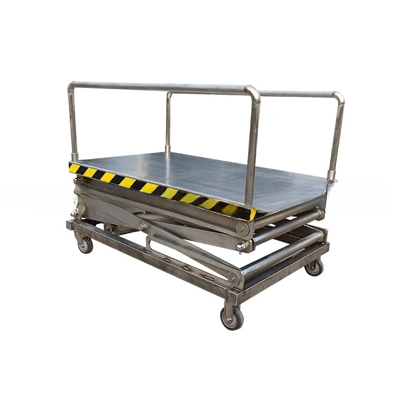 Stainless steel pneumatic platform scissor lift assembly workbench, large-tonnage fixed start lifting platform