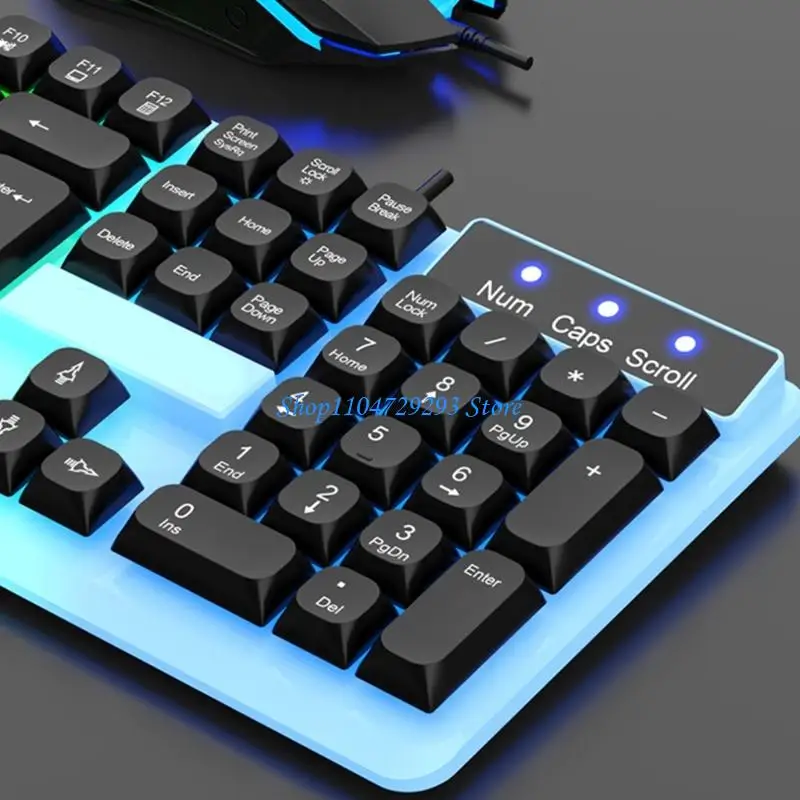 

Y2GD LED Backlit Large Size USB Corded Mechanical Feeling Multimedia PC Gaming Keyboard Mouse Combo Office Keyboard for Work