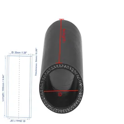 Trimmable silicone hose, intercooler connecting tube, black silicone hose 1000mm in length, connecting tube can be cut and match