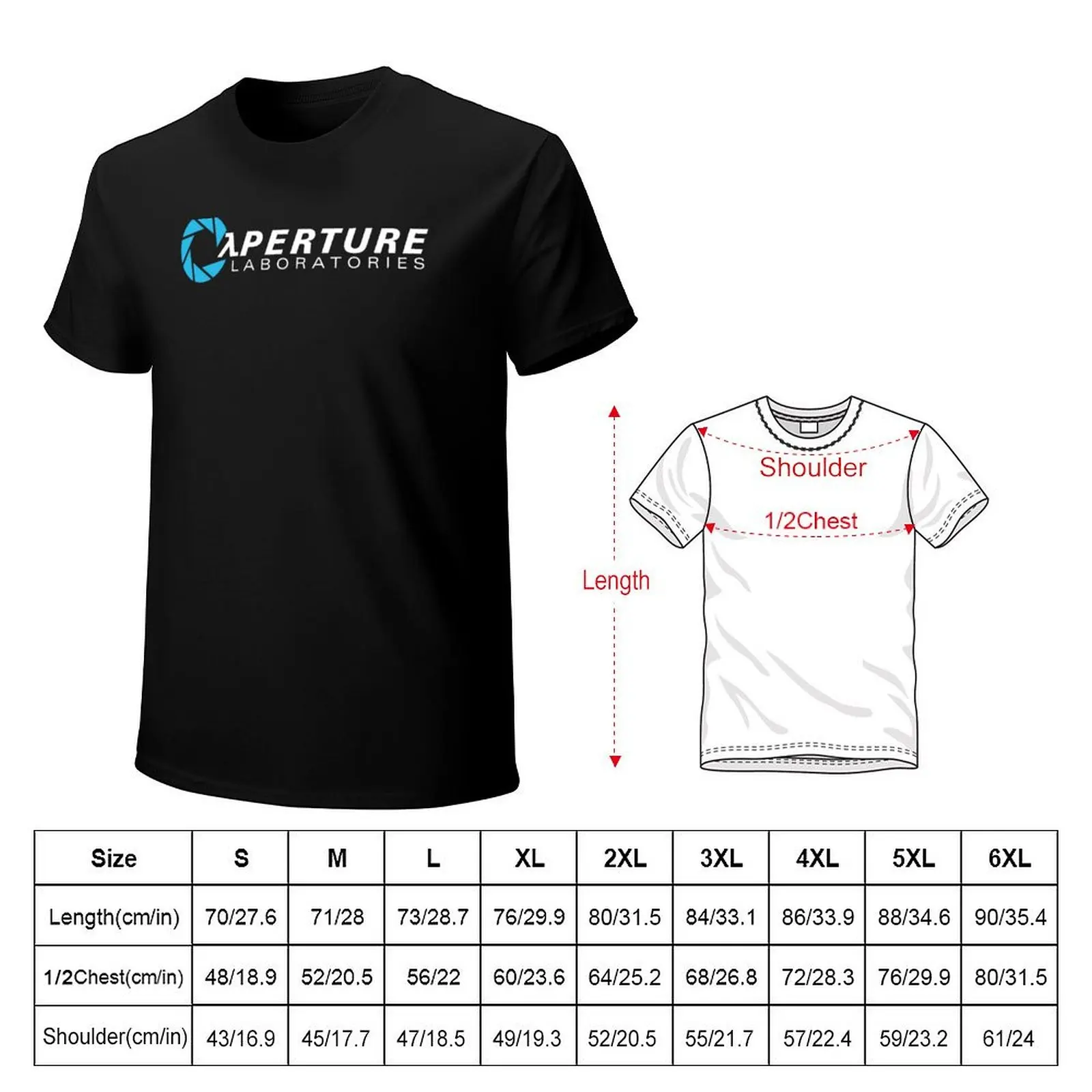 Portal Aperture Science Laboratories T-Shirt Simple Solid Color Crew Neck Tee