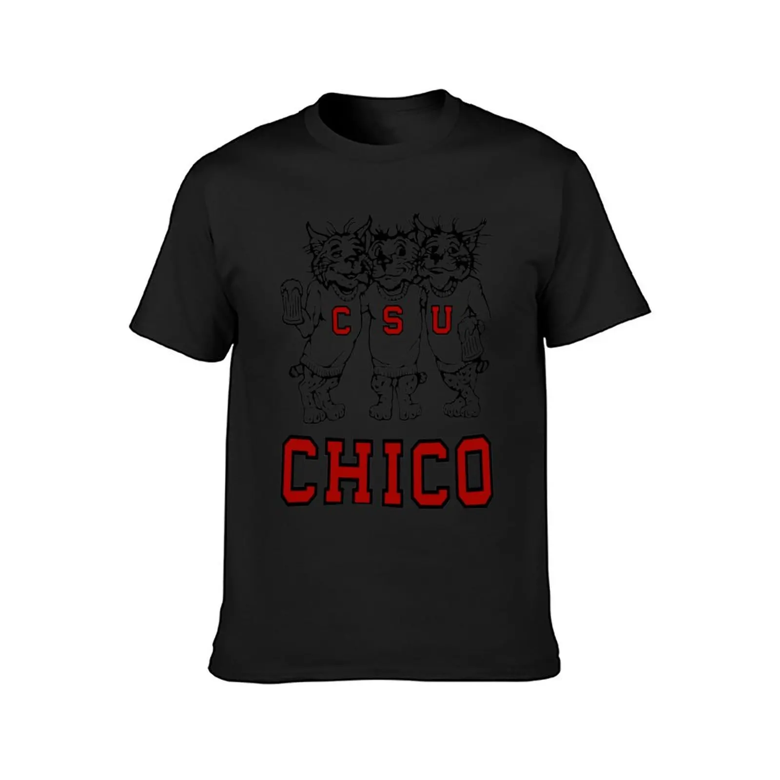 Chico State Vintage Drinking Wildcats Logo From The 1970's 1980's T-Shirt sweat plus size tops T-shirts for men cotton