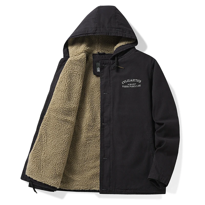 Giacca da uomo di marca moda autunno inverno giacca a vento maschile con cappuccio calda da esterno nuovo parka da uomo in cotone ispessito casual con cappuccio