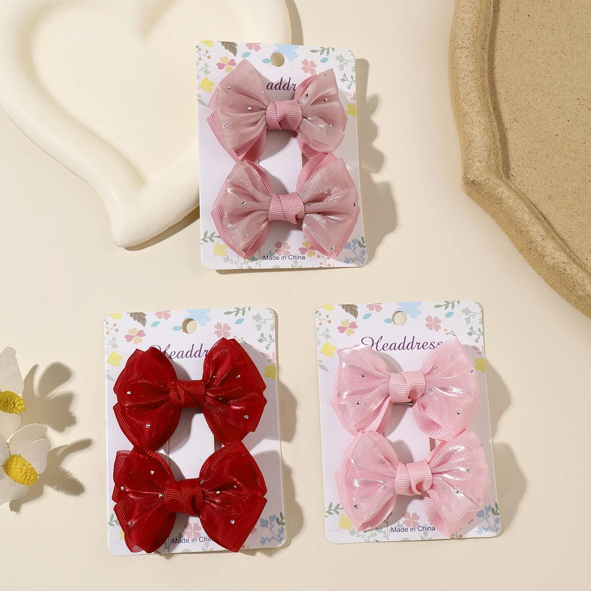 2PCS New Cute Princess Mesh Fashion Solid Butterfly Lovely Girls Hairpins Children Headwear Hairgrip Hair Clips Hair Accessories