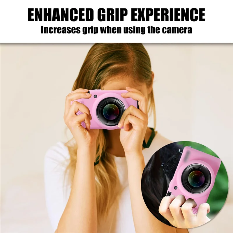 ABGN カメラケースプロテクター Sony ZV-1F ZV-1 II ZV-1M2 用、シリコンカメラ保護カバー ピンク