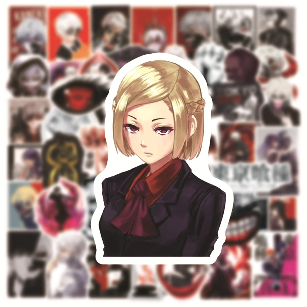 10/30/50 Stück Coole Cartoon Tokyo Ghoul Graffiti-Aufkleber Japanische Anime-Sticker für Helm, Notizbuch, Dekoration, Klassisches Spielzeug