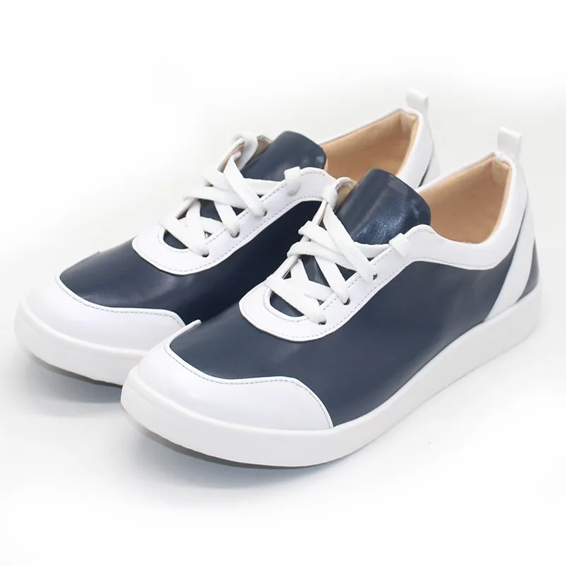 Juego azul archivo Misono Mika zapatos de Cosplay zapatos de PU botas de Carnaval de Halloween accesorios de Cosplay hechos a medida