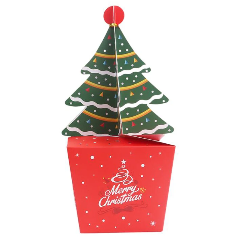 10/20Pcs Wesołych Świąt Choinka Pudełka na prezenty Apple Cake Candy Box Papierowe pudełko do pakowania Xmas Noel Navidad Natal New Year Party Favor