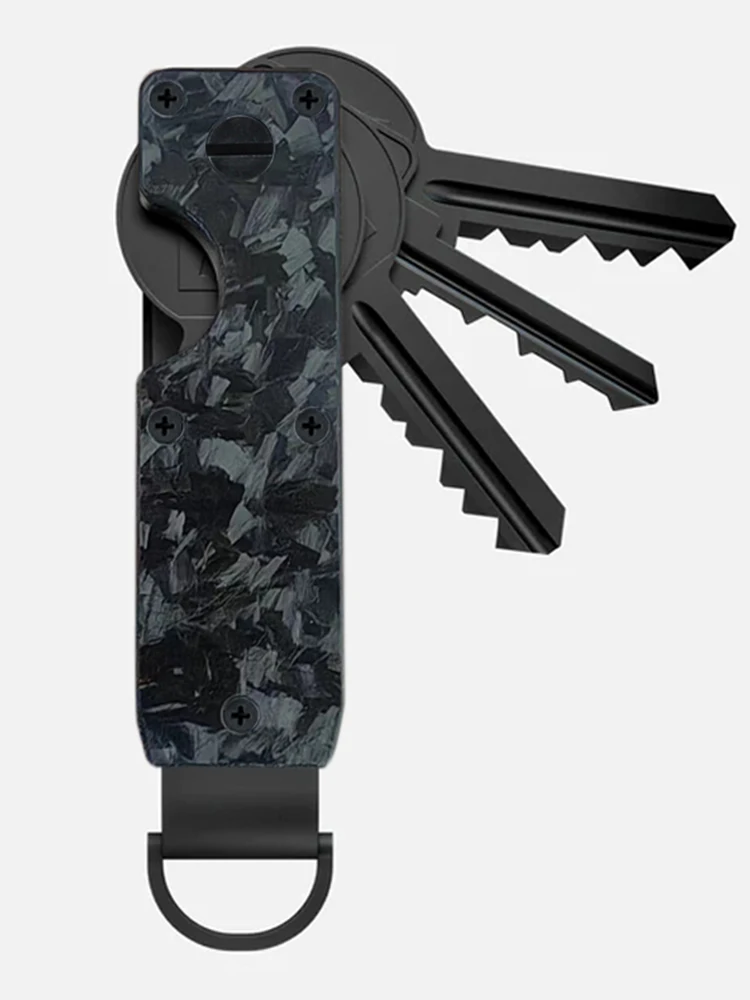 Schlüsselanhänger für Männer/Frauen, kompakter Autoschlüsselhalter, minimalistisches Metall-Schlüsseletui, kleiner Schlüsselanhänger, Smart Ring Keybar