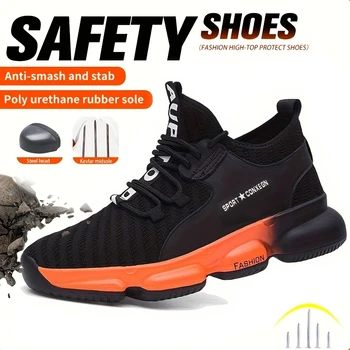 Anti-smash, anti-puncture, breathable, fashionable and comfortable safety shoes