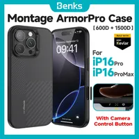 Benks with Camera Button Magnetic Montage ArmorPro Case for iPhone 16 Pro Max Built with Kevlar Aramid Fiber TPU All-inclusive
