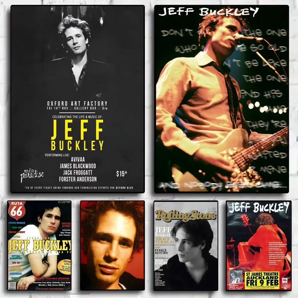 J-Jeff B-Buckley Singer Poster HD art sticky wall waterproof home living room bedroom bar aesthetic decoration