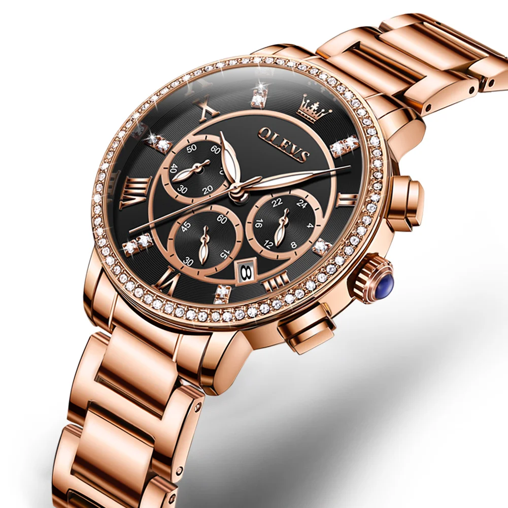 

OLEVS Quartz Leather Bracelet Luxury Women Rose Gold Popular Lady Watch Waterproof Women Wathches Female Watch Reloj Mujer