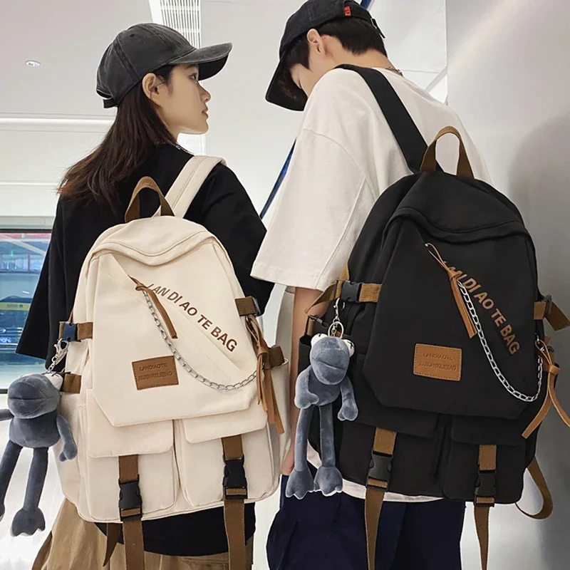 Grand Sac à Dos en Nylon Imperméable pour Homme et Femme, Cartable Kawaii pour Adolescent, Amoureux Cool, Voyage, Initié Mochila