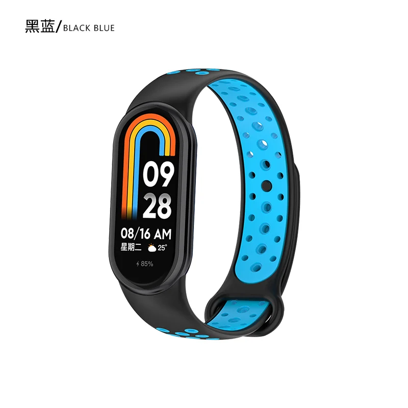 Силиконовый ремешок для Xiaomi Mi Band 8 9, дышащий аксессуар для умных часов, браслет-браслет для Mi Band 8, сменный ремень Correa