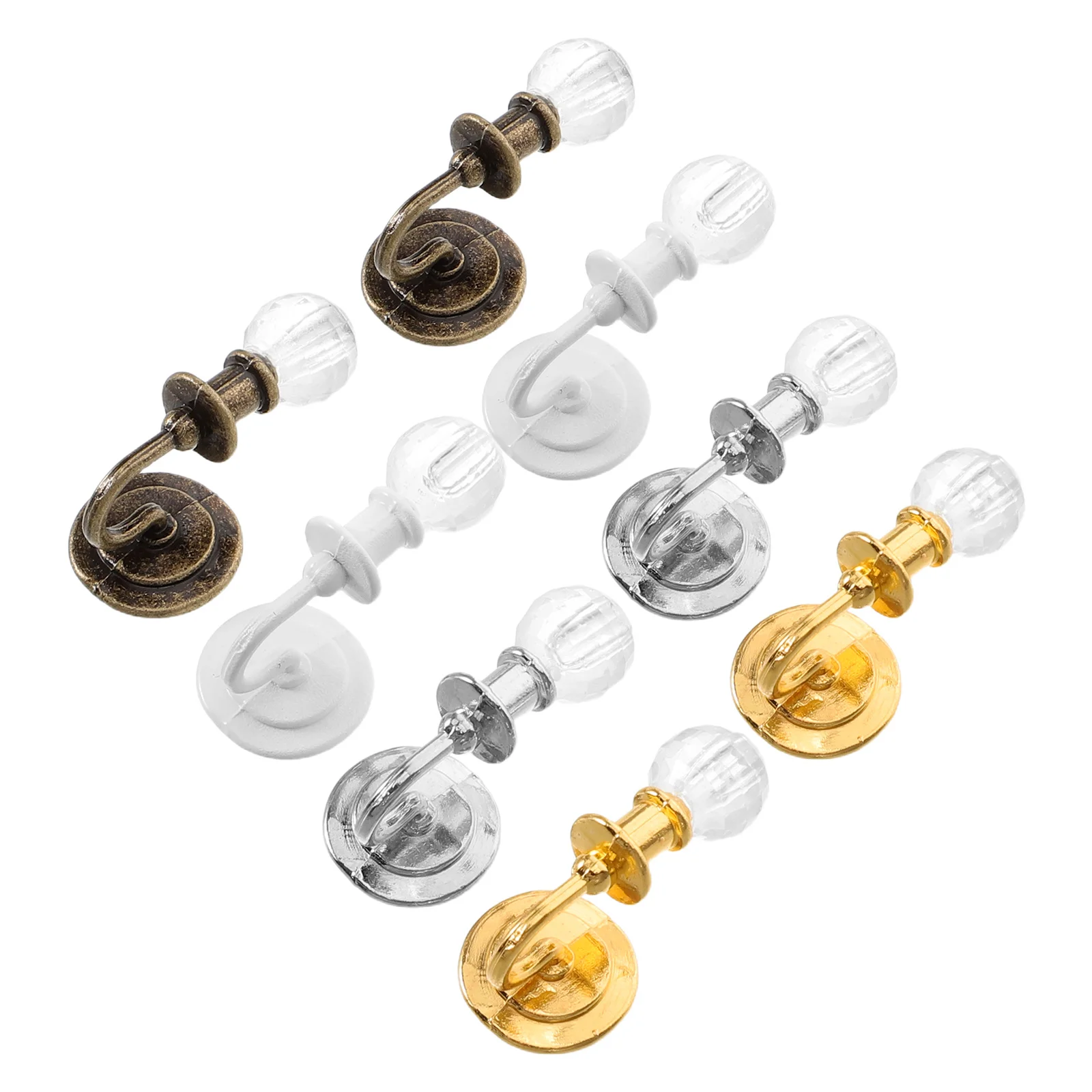 

8Pcs Miniature Wall Lamp Crystal Sconce Metal Simulation for Dollhouse Lighting Miniature House Decor Tiny LED Lights for Crafts