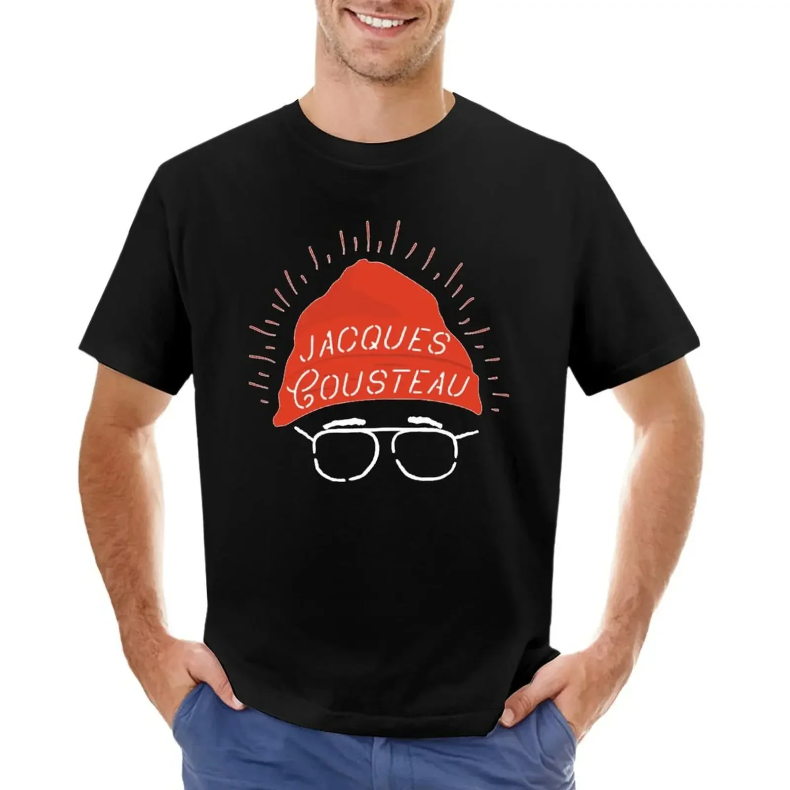 Jacques Cousteau T-shirt hippie clothes summer tops oversized mens t shirt