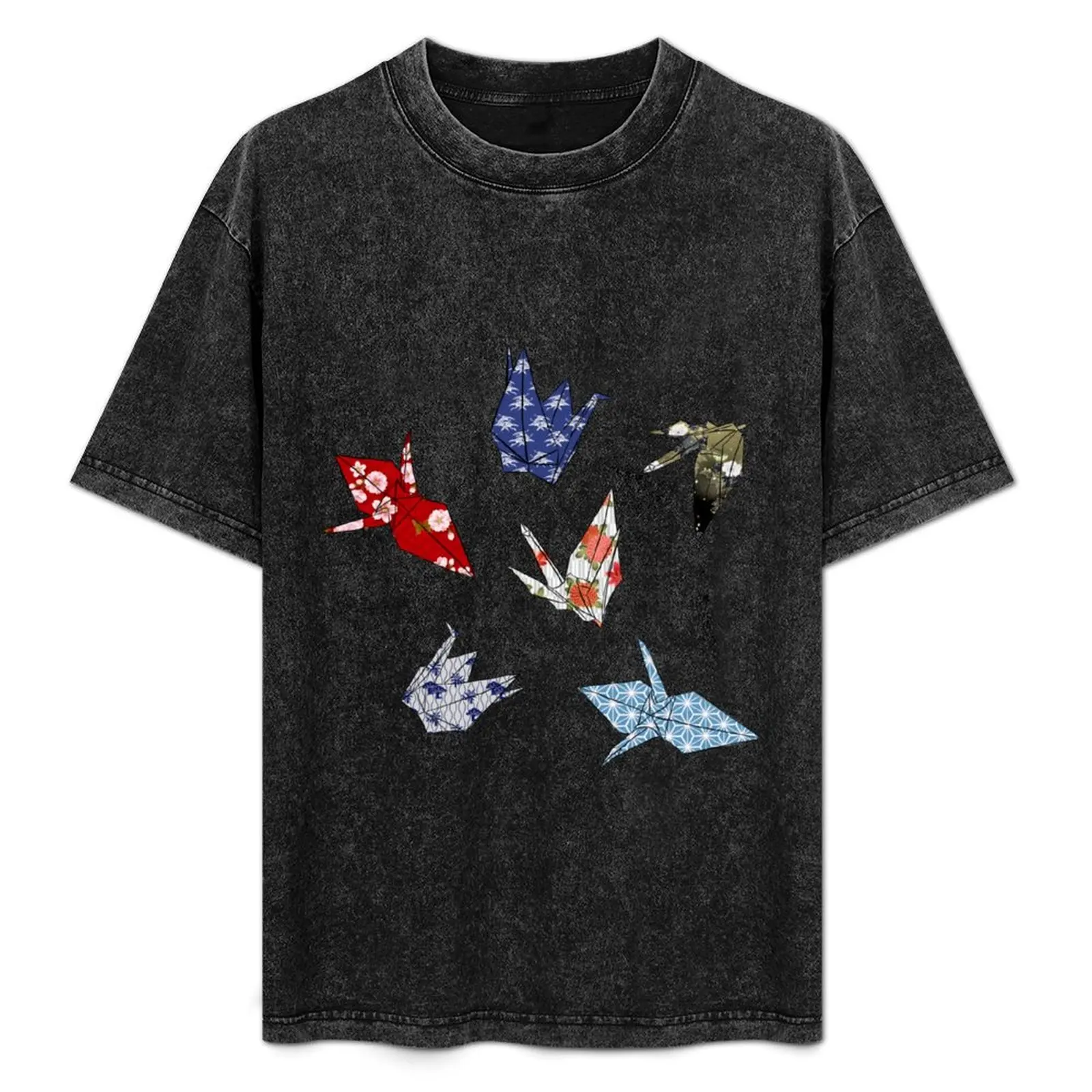 

Paper Cranes T-Shirt boys animal print clothes T-shirts oversize Blouse men t shirts high quality