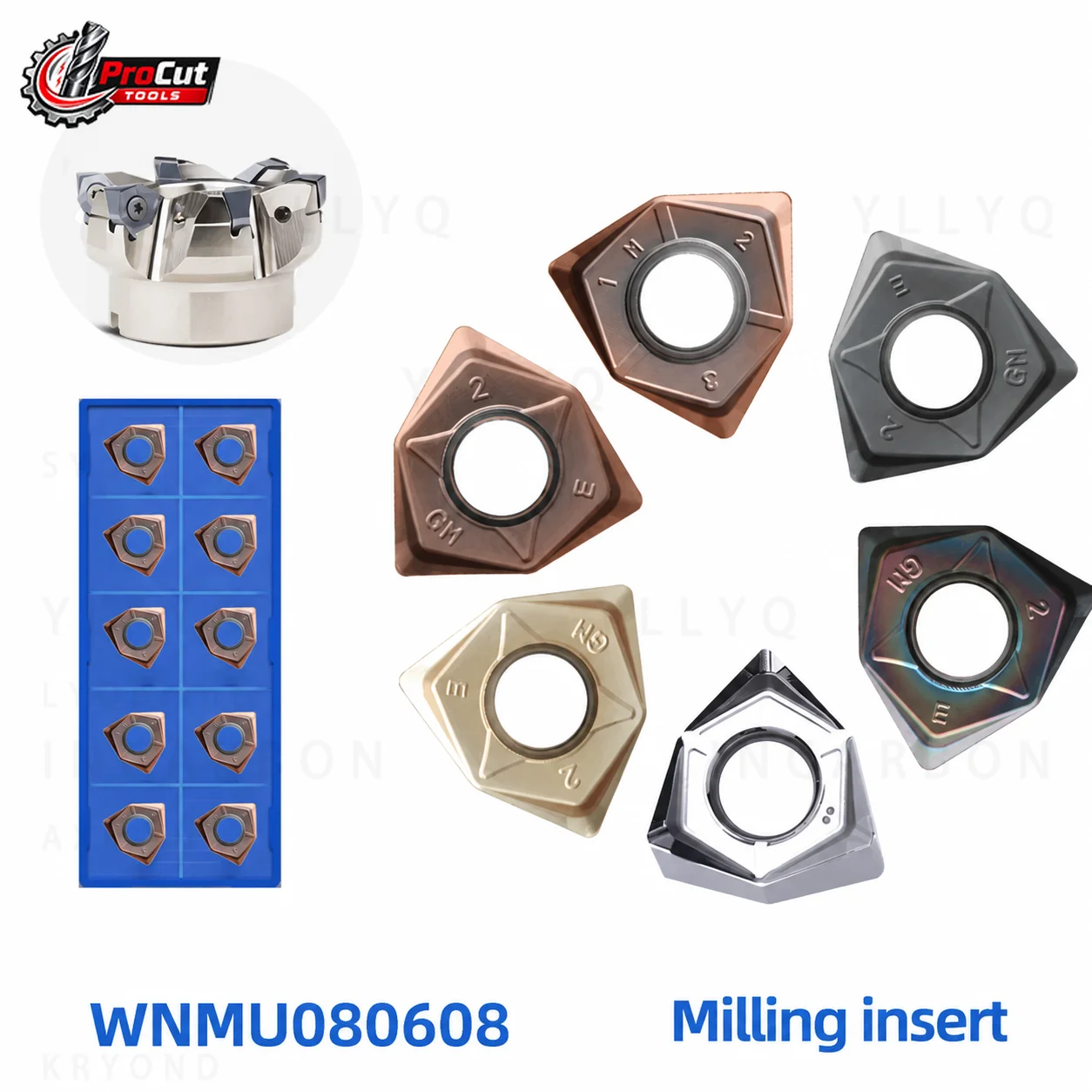 WNMU080608 Double Sided 90° Fast Feed Carbide Milling Insert MFWN Face Mill For Aluminum Cast Iron CNC Cutting Tool