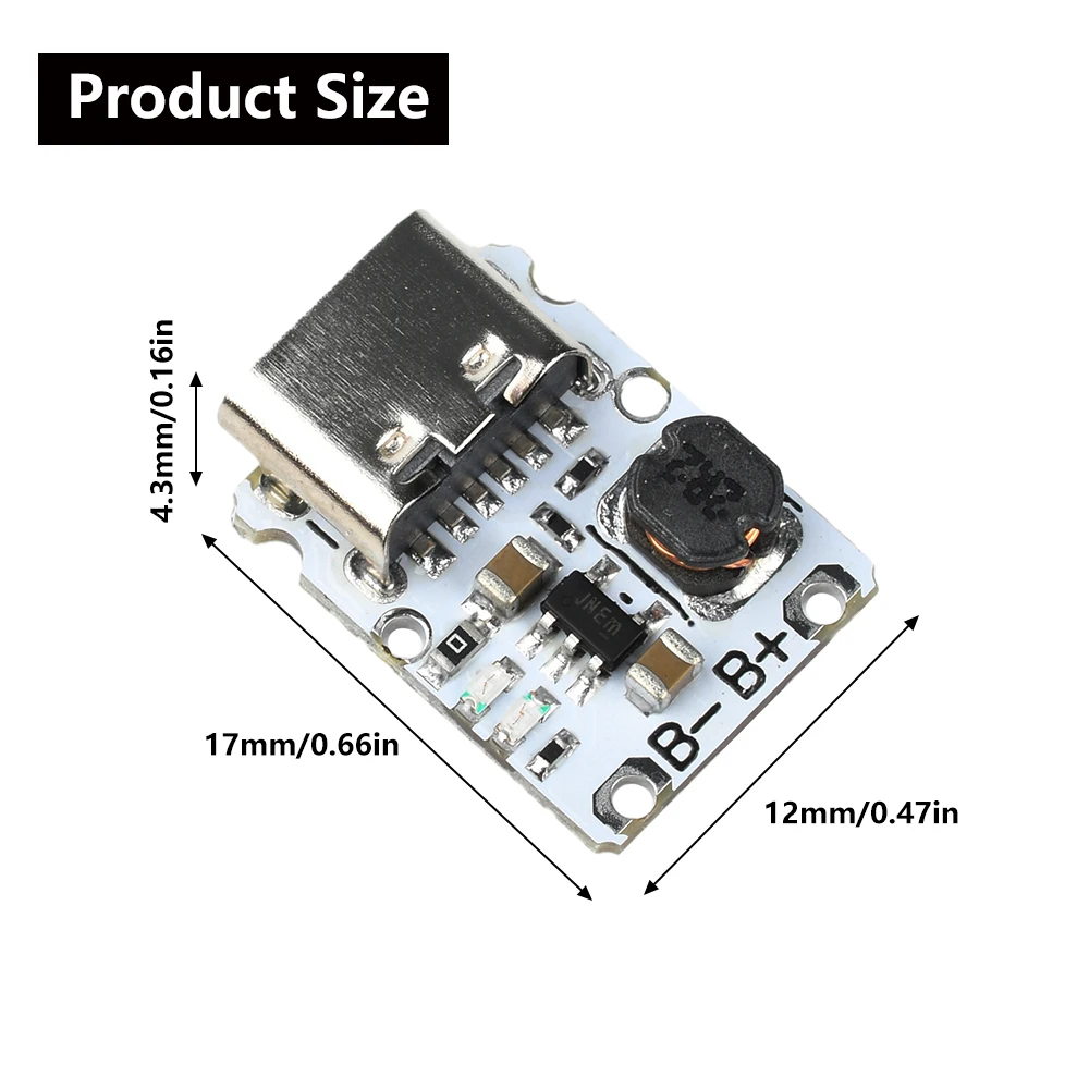 DC 5V Charge Discharge Module Mini Lithium Battery Charging Module Type-C Boost Power Board with Multiple Protection