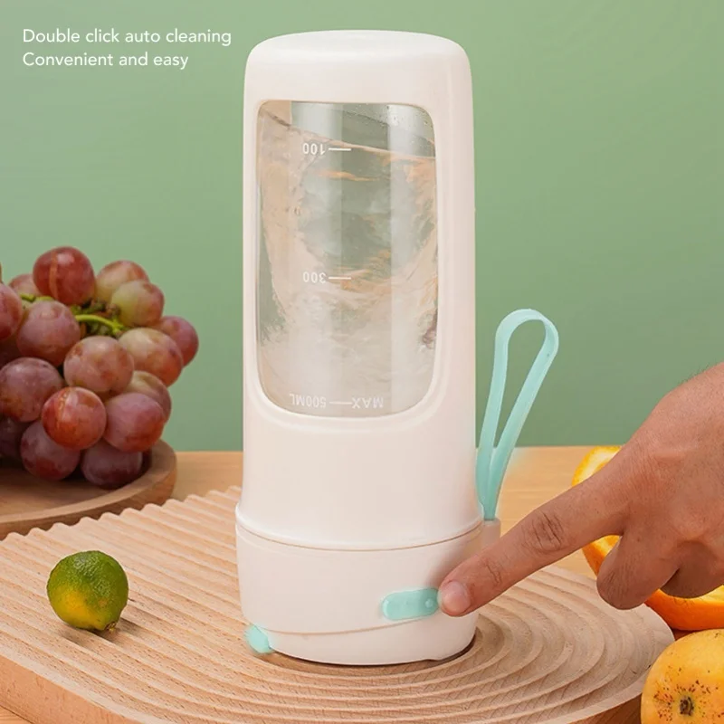 500ml Portable Blender Cup Miniature Juicer Cup Multifunctional Automatic USB Blender Cup With Straw For Shakes Smoothies Juice