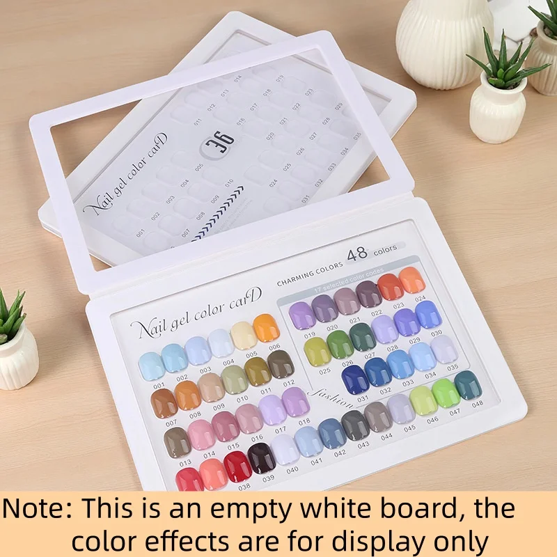 Dust-proof Nail Gel Polish Swatch Chart With False Nail Tips Acrylic Cover Nail Art Salon Manicure Tools Blank Showing Shelf