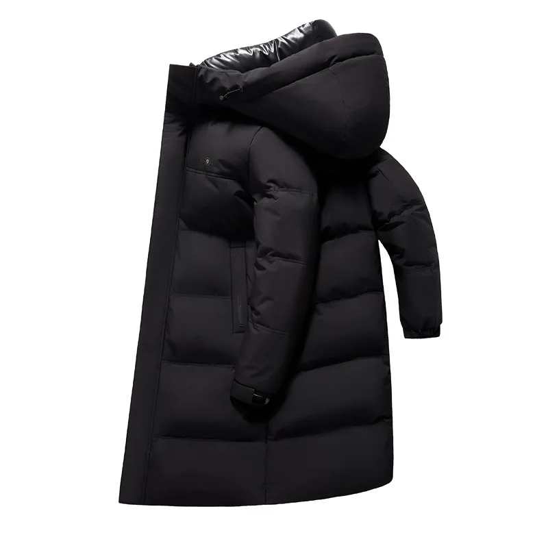 كندا موضة الشتاء سترة الرجال أسفل معطف سترة رجالي الأبيض أوزة أسفل سترة طوق مقنعين الدافئة سميكة طويلة الحشو M-4XL HXY292