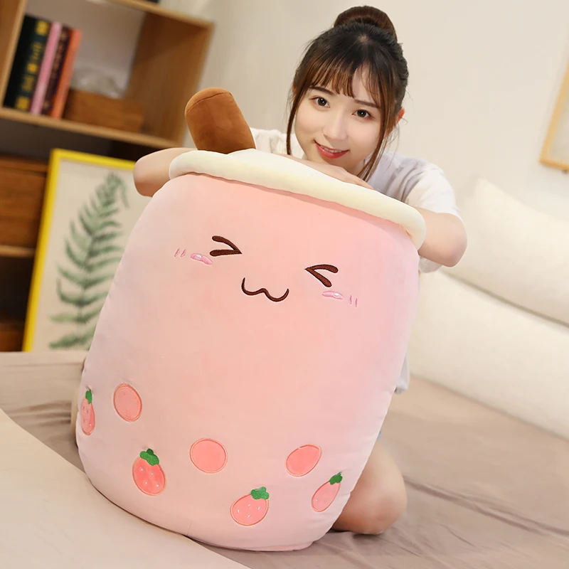 Kawaii Plush Milk Tea Soft Bubble Tea Cup Peluche Toys Food Pillow Room Decor Christmas Birthday Gifts For Girls Baby