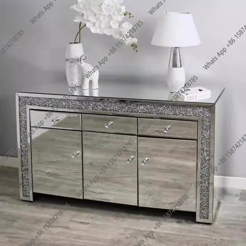 Nordic Mirror Porch Cabinet Fashion Sofa Glass Dining Side Cabinet Drawer Storage Cabinet Designer Model designer model