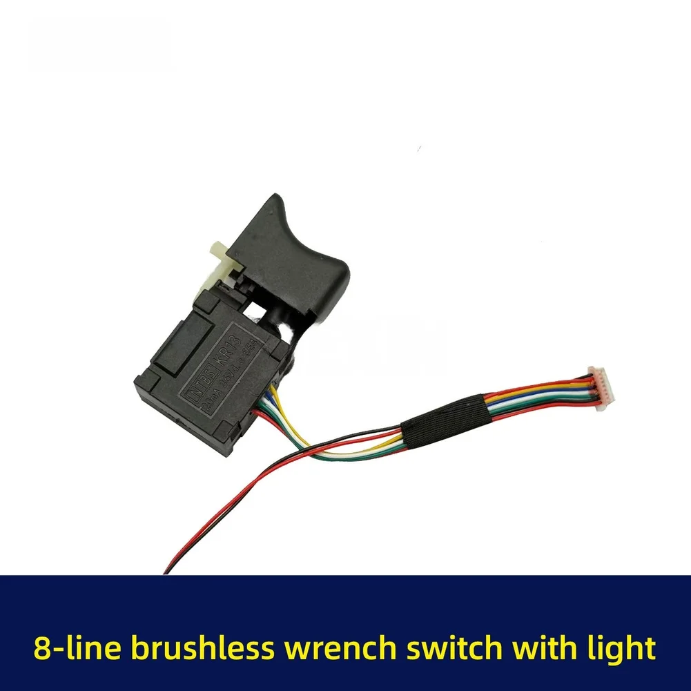 Low-light Work Black Brushless Switch LED Illuminated Wrench Switch Brushless Wrench 8-wire Compact Design Lightweight Design