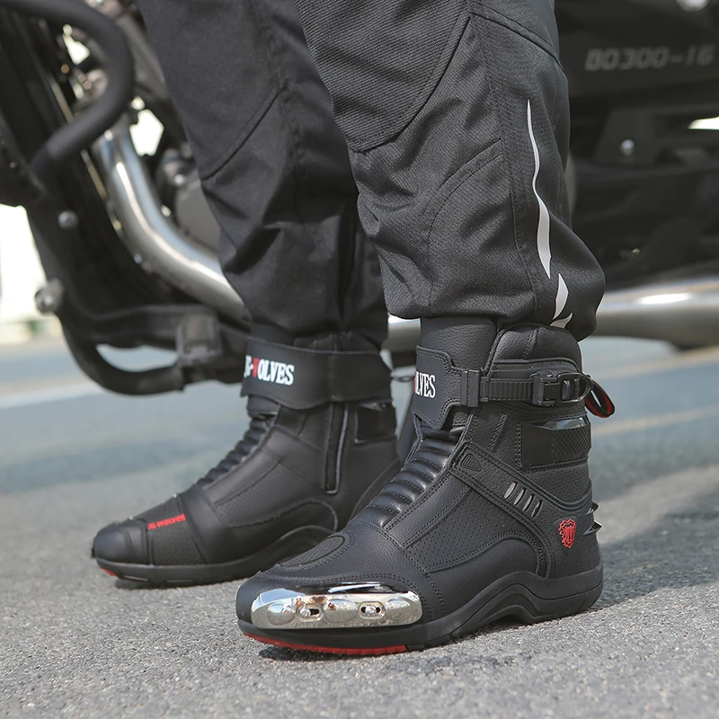 Men's Plus Size Motorcycle Boots Four Season High-top Safety Protection Motorcycle Shoe Cross Country Boots Outdoor Riding Boots