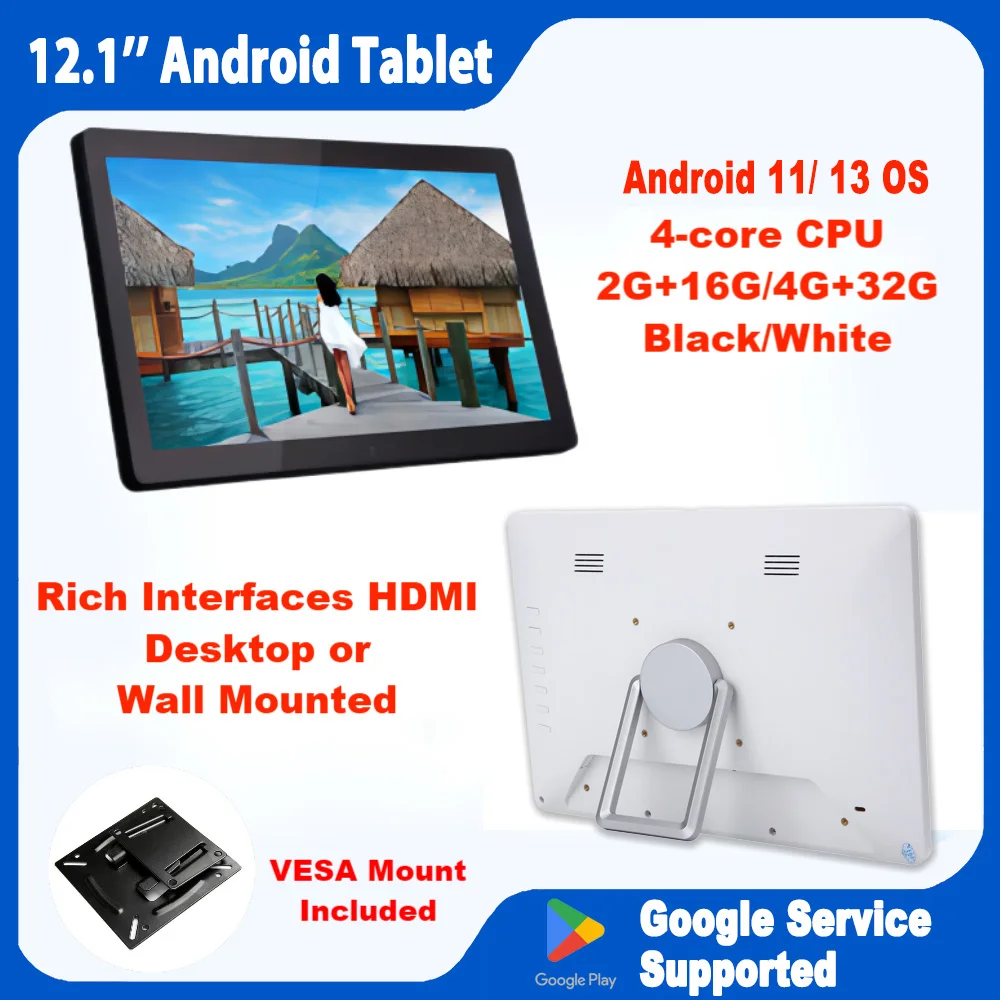 

Wall Mounted & Desktop 12.1 inch Android Tablet 1920*1200 Touch Screen HDMI Output 4G 32G POE Monitor Smart Home Control Panel