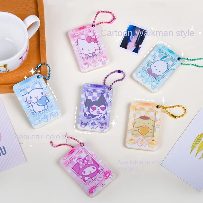 INS Sanrio Kuromi Pochacco Photo Storage Pendant Idol Aidou Star Certificate Photo Pendant Keychain Album Pendant