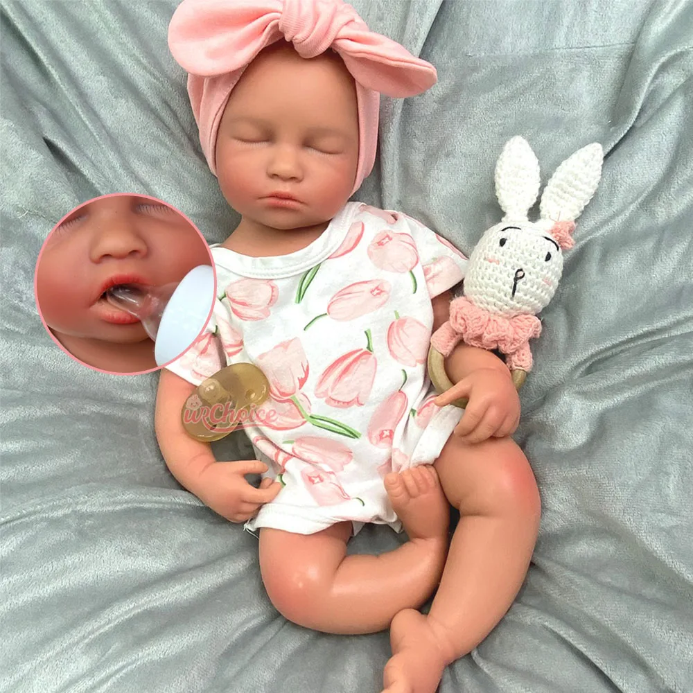 Soft Texture 50cm Can Open Mouth Silicone Reborn Girl Custom DIY Base Doll for Reborn Art Creators Doll Painters
