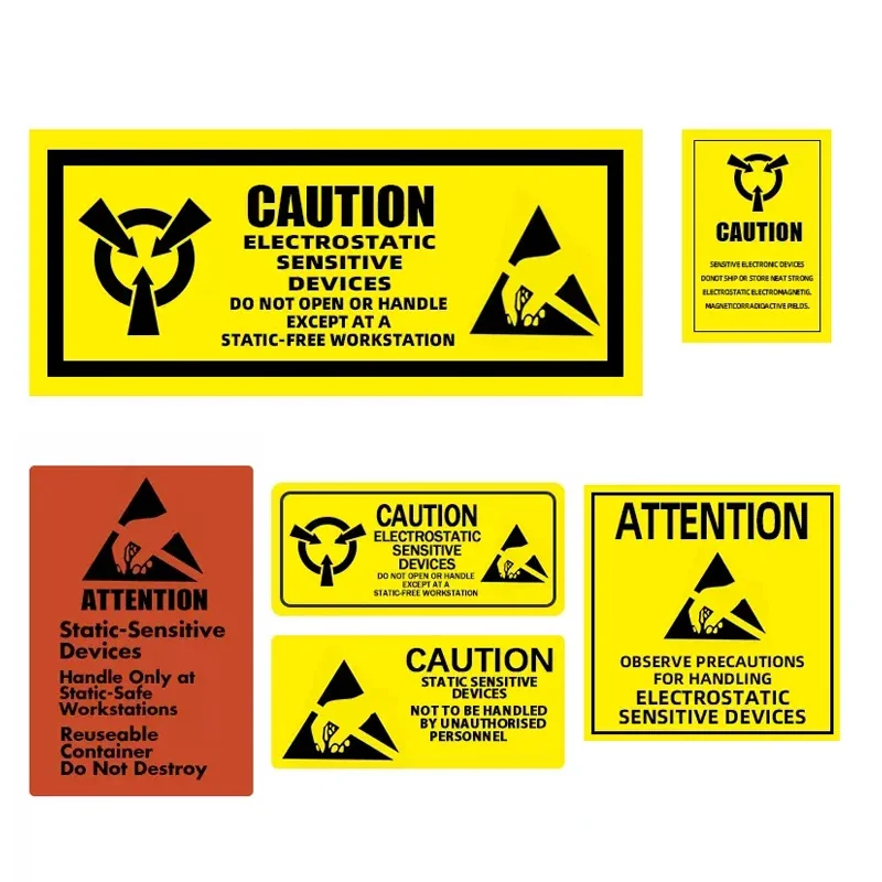 Etichetta di identificazione antistatica adesivo autoadesivo adesivo di avvertenza ESD antistatico imballaggio del prodotto di schermatura elettronica