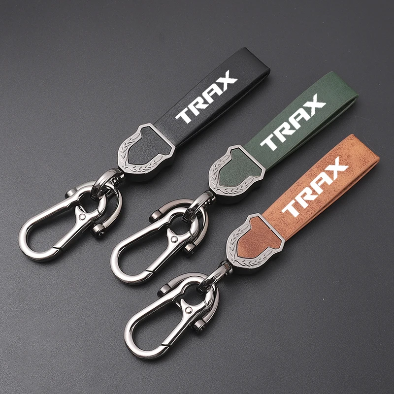 Premium leather Ultra-clear printing Metal fob key chain For Chevrolet TRAX Accessories