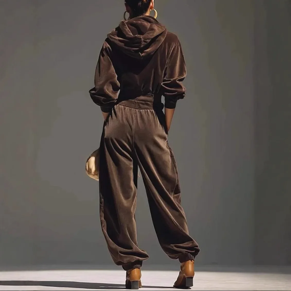 Lady Cloth Women's Hooded. Long-sleeve Top Paired With Loose Harem. Pants. Two-piece Set Wedding Dress Vestidos Outfits Party Ro