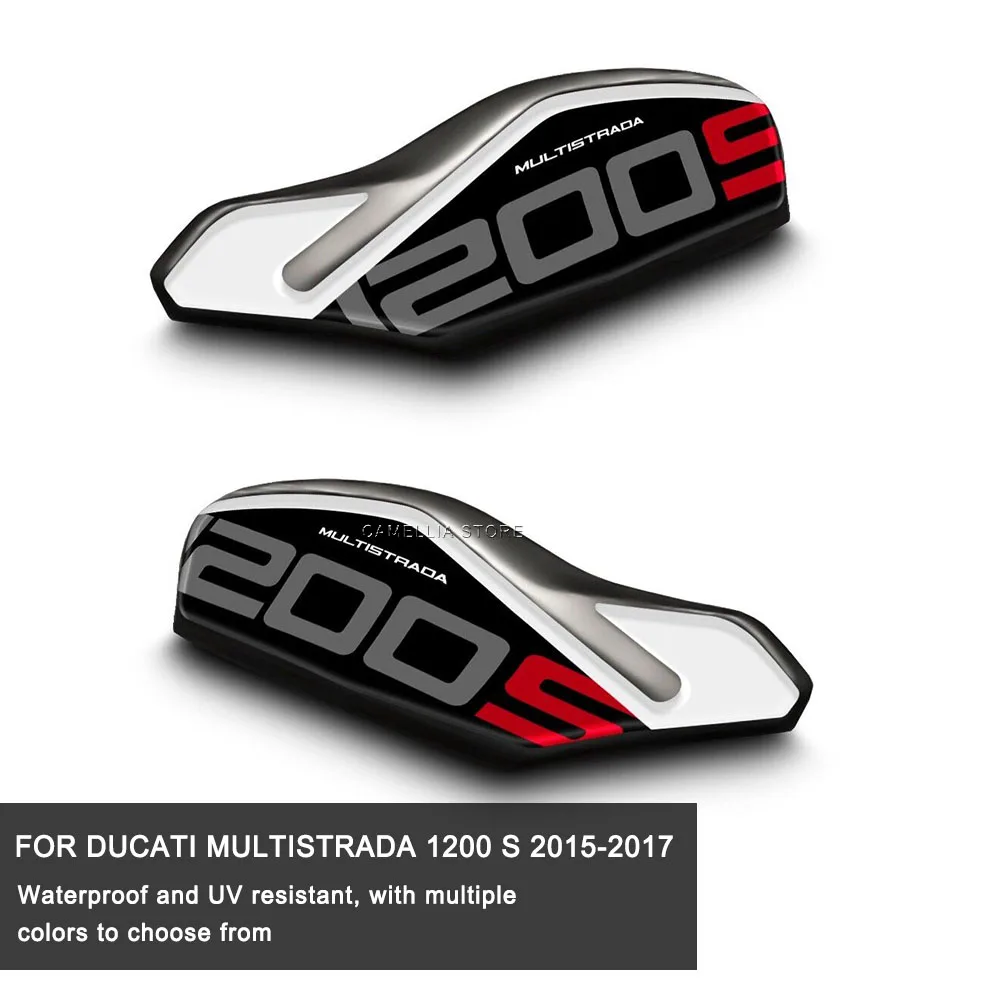 Motorcycle Handguards Sticker 3D Epoxy Resin Waterproof Motorcycle Sticker for Ducati Multistrada 1200 S 2015-2017
