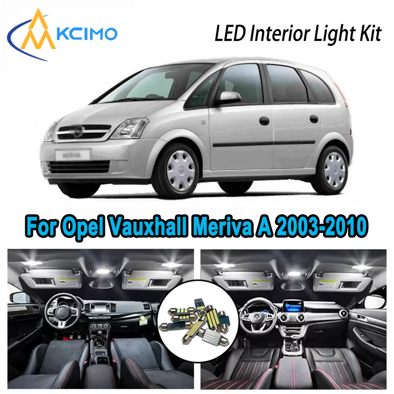 

For Opel Vauxhall Meriva A 2003-2010 2005 Premium Bright LED Interior Dome Map Trunk Light Kit Car Led Lamps Canbus No Error