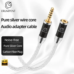 Słuchawki hi-fi Adapter Hi-end rdzeń czyste srebro 3.5mm /4.4mm przewód Aux 3.5mm żeński rozdzielacz Adapter do słuchawek przedłużacz