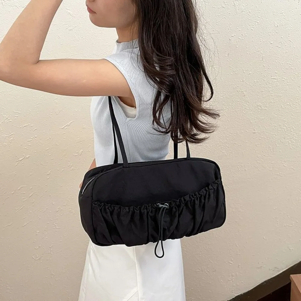 

Multipurpose Drawstring Tote Bag Underarm Bag Large Capacity Drawstring Pleated Shoulder Bag Armpit Bag Shopping Bag