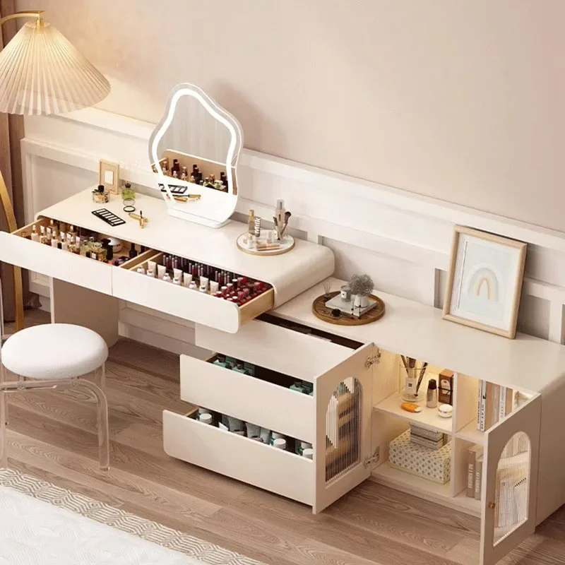 Vanity Cabinet Dressing Table Storage Mobile Organizer Girls Salon White Dressing Table Mirror Schminktisch Hotel Furniture