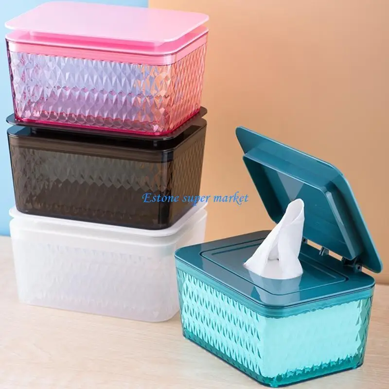 090B Non-Slip Wipes Dispenser Tissue for Case with Moisture Seal Ring Secure Lid Dustproof Wipes Holder Napkin Container
