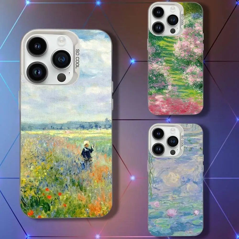 

Art M-Monet Claudes Phone Case For iPhone 16,15,14,13,12,11,Pro,XS,Max,Plus,Mini,SE White Candy Matte Shockproof Cover